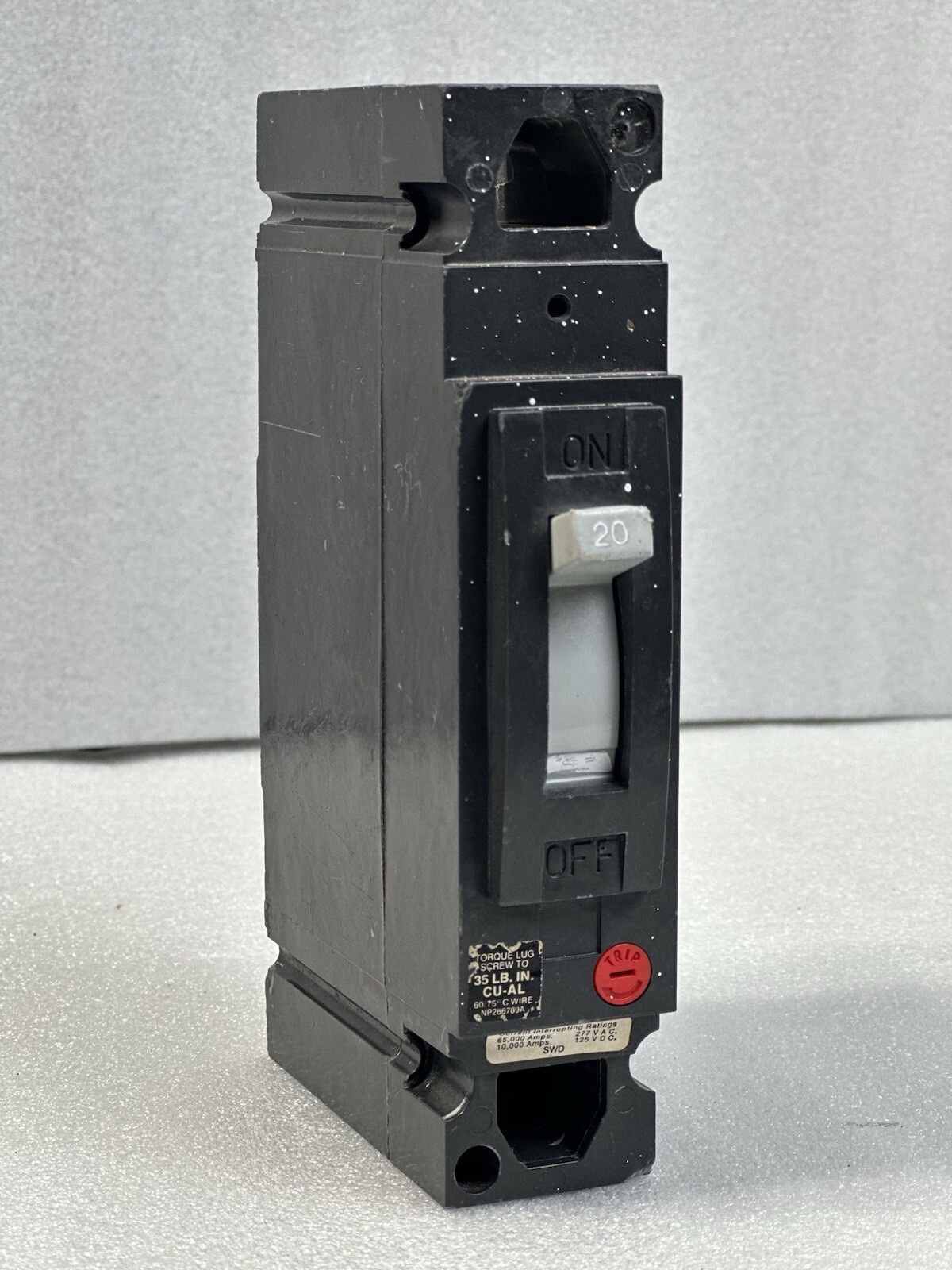 NEW - GE THED113020V 20 Amp 277 VAC 1 Pole Circuit Breaker