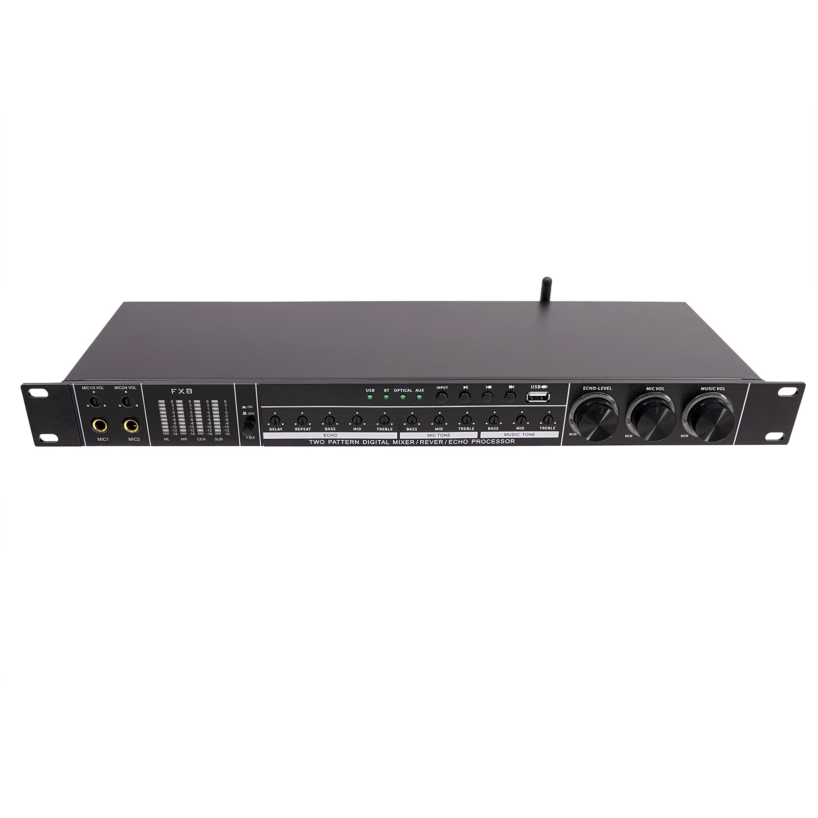 USB Audio Processor Mixer Professional Anti-howling Audio Processor w/ Bluetooth