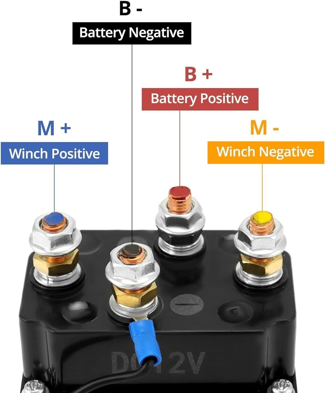 Efficient 12V 250A Silver-Plated Relay for Reliable Winch Control - Lightweight