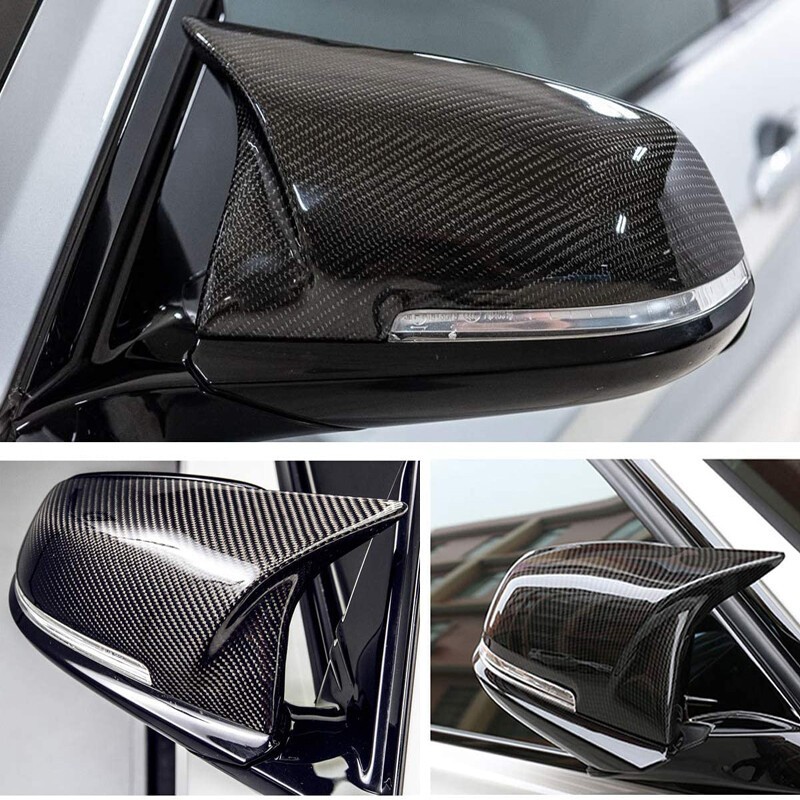 2PCS Carbon Fiber Side Mirror Cover Cap for BMW 3 Series F30 F31 F20 320i 328i