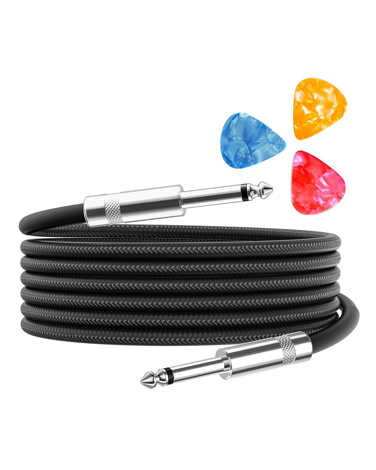 Aqdocvf Guitar Cable, Cord 10ft AMP for Bass & 10FT, Black