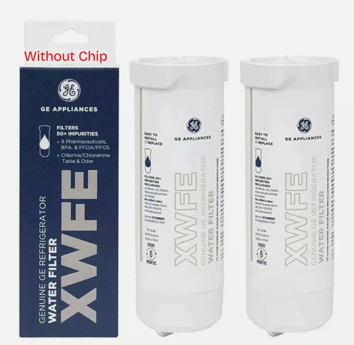 2 PACK GE XWFE Refrigerator Water Filter Replacment - Without Chip