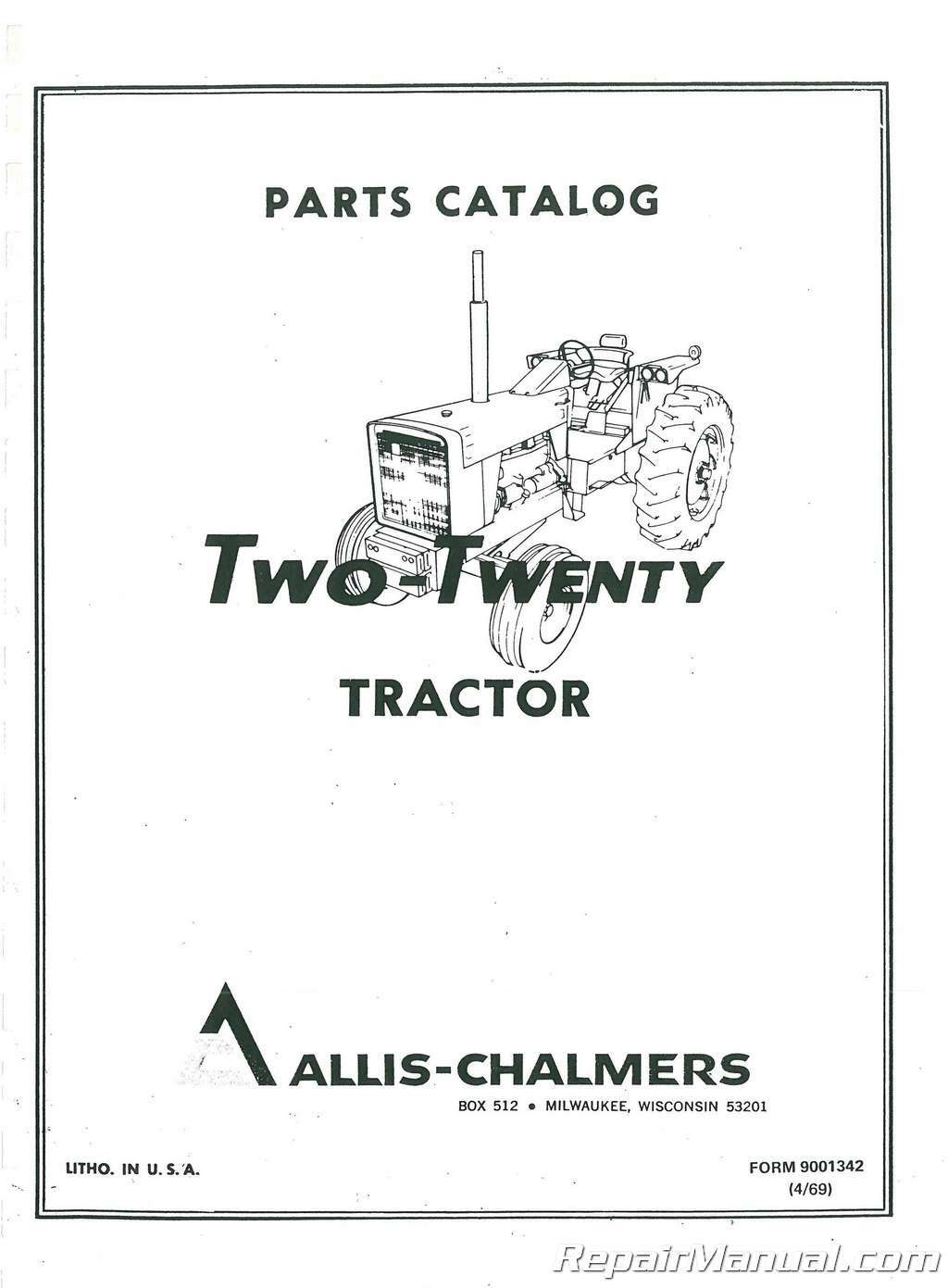 Allis Chalmers Two-Twenty Parts Manual