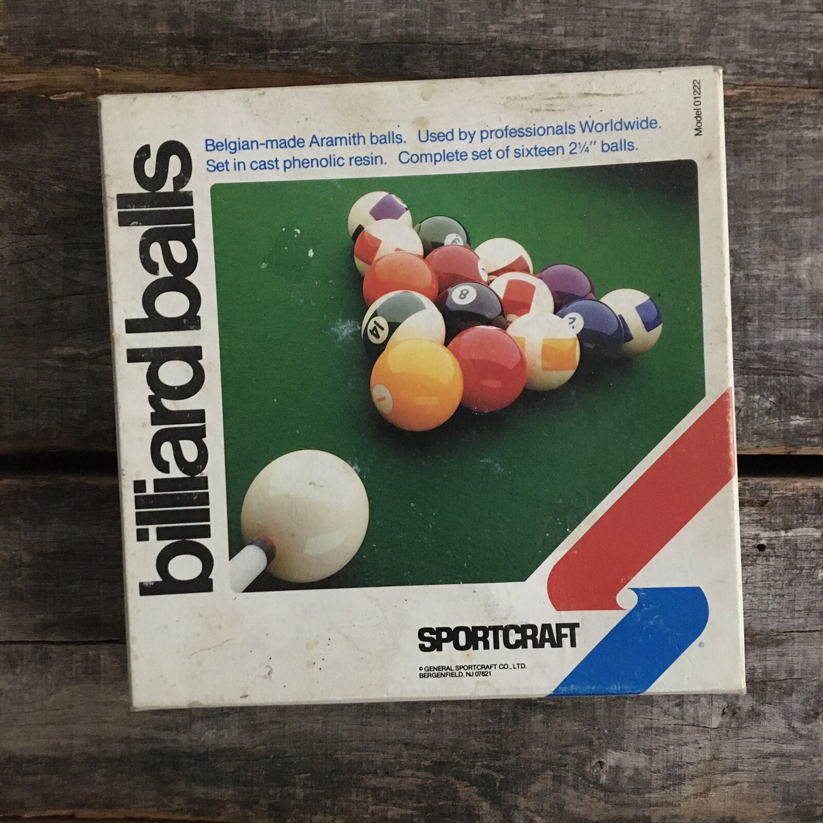 Vintage Belgian Made Aramith Billiard Ball Set In Box Sportcraft & Triangle Rack