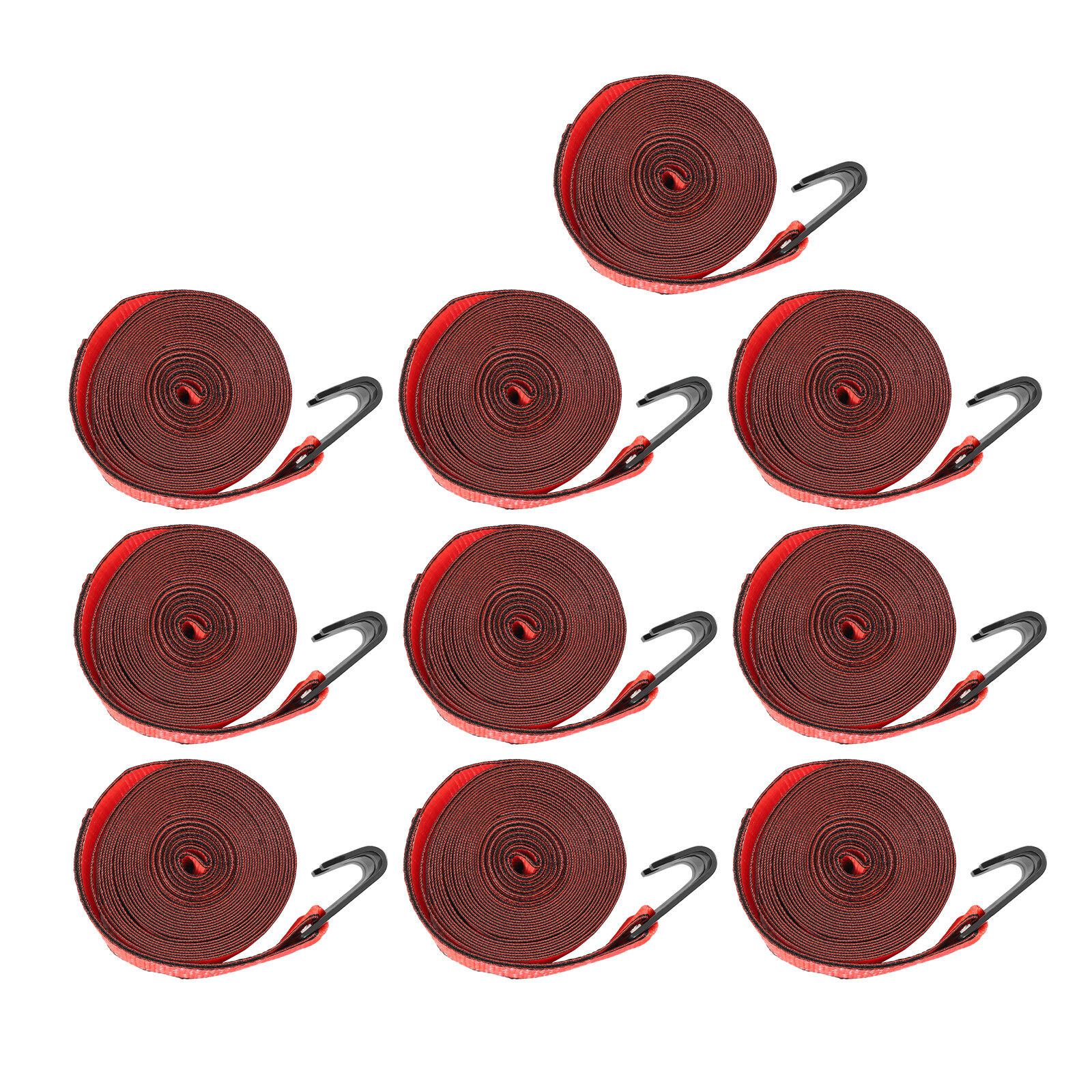 10 Pack 4"x30' Winch Straps w/ Flat Hook Flatbed Truck Trailer Tie Down Strap