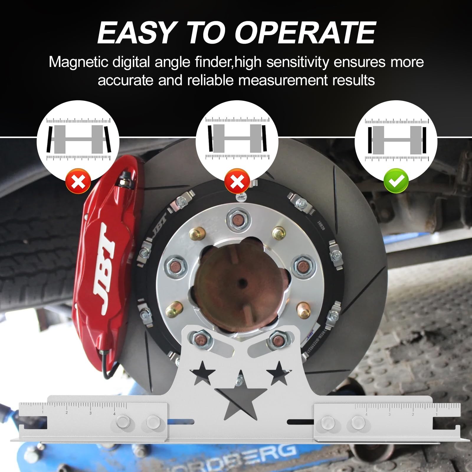 2-Pack Wheel Alignment Tool Plates, Adjustable 3-in-1 Toe & Camber Alignment Kit