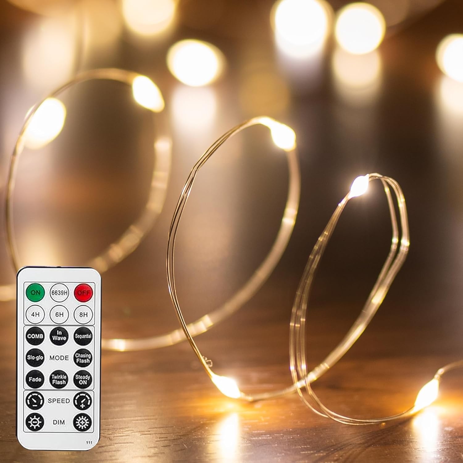 Fairy Lights 66 FT 200 LED USB Power Photo String Lights W/ Remote 8 Modes