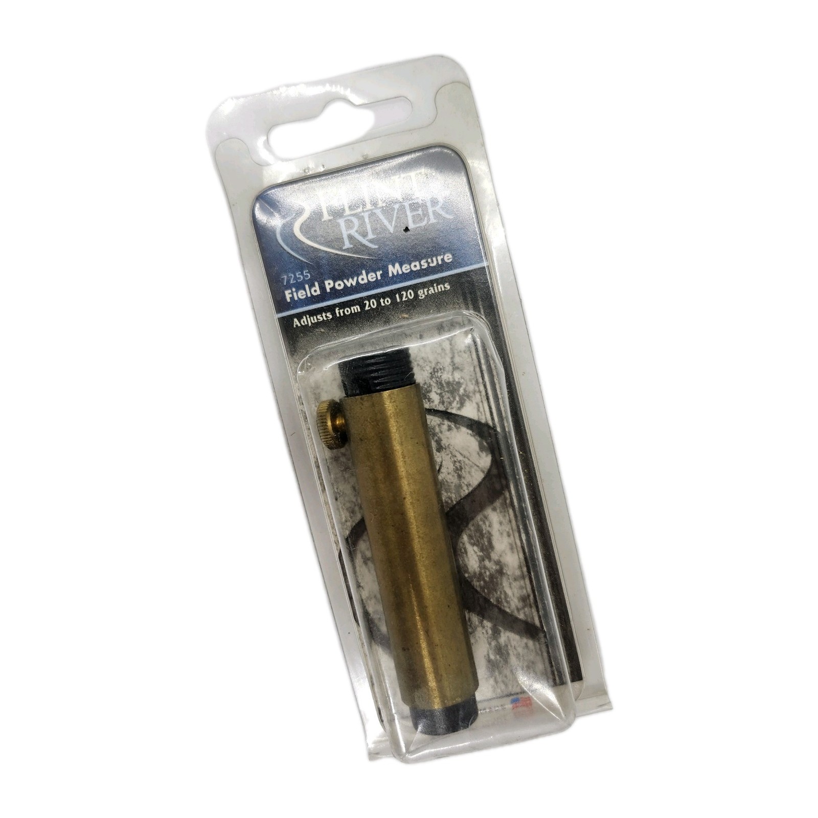 Flint River 7255 Field Powder Measure Adjustable 20-120 Grain Brass Black
