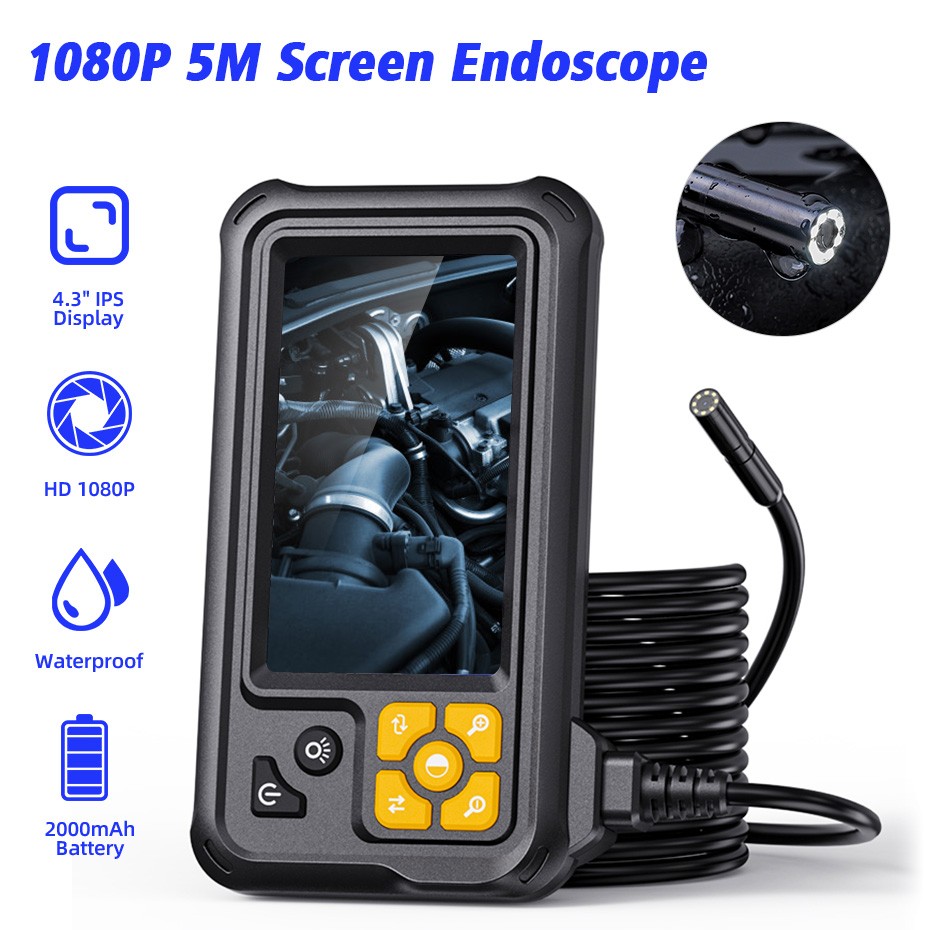 Fixed Screen 5m Non-Handheld Endoscope IP67 Waterproof Auto Pipe Snake Camera