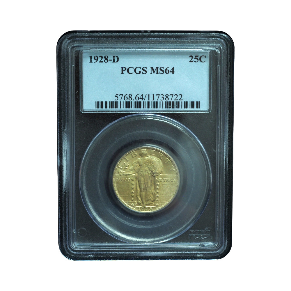 1928-D Standing Liberty Quarter PCGS MS64 Brilliant Gold Toning *JE