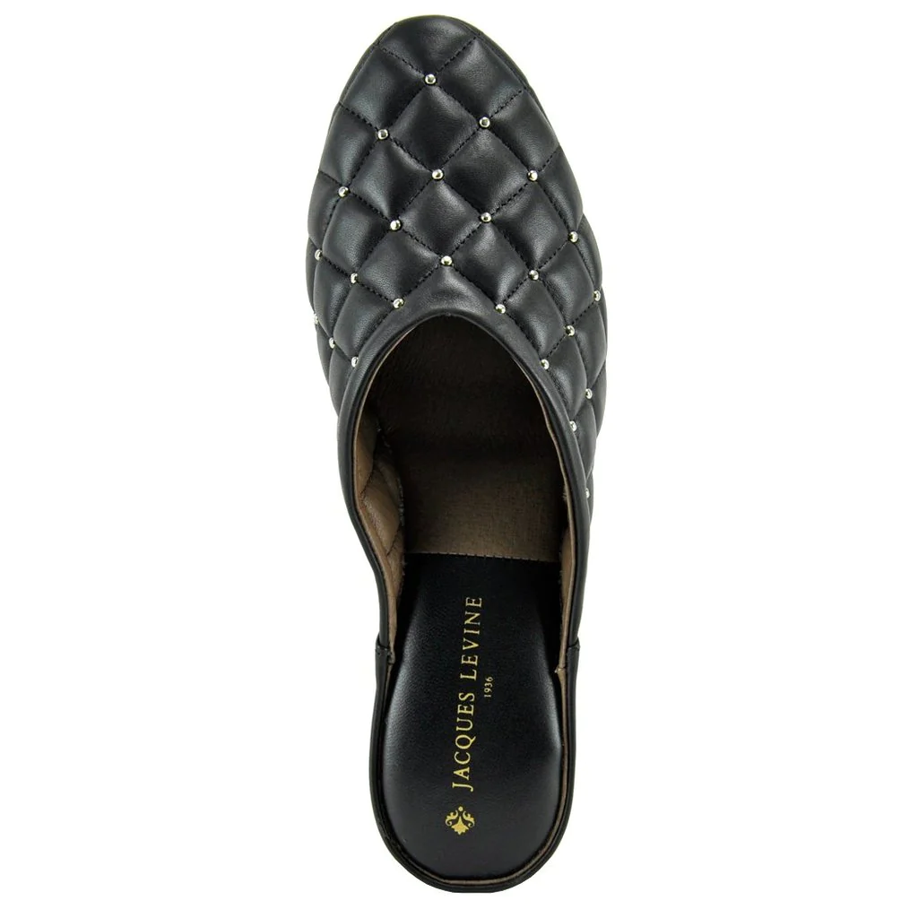 Jacques Levine Leather Quilt Slipper