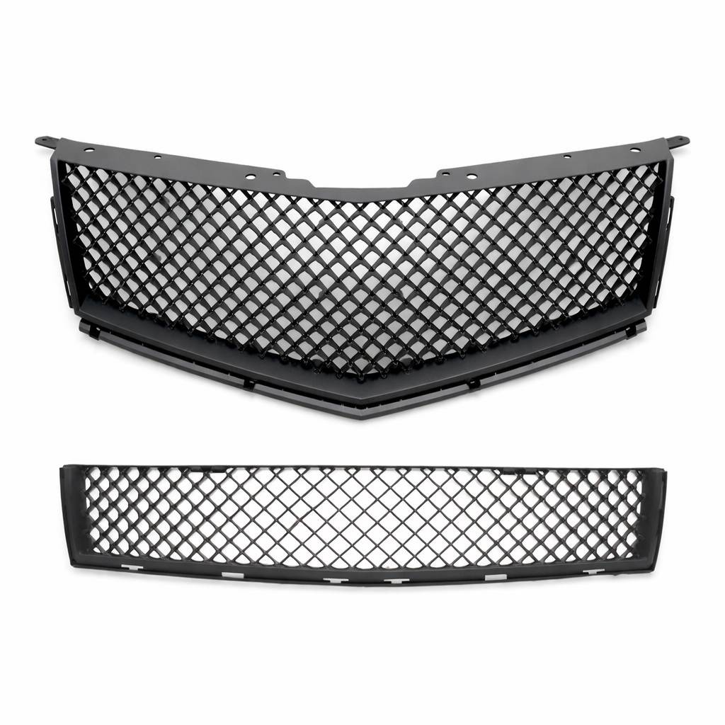 UPPER MAIN+LOWER BUMPER MESH Black Mesh GRILLE For 2010 2011 13~15 CADILLAC SRX