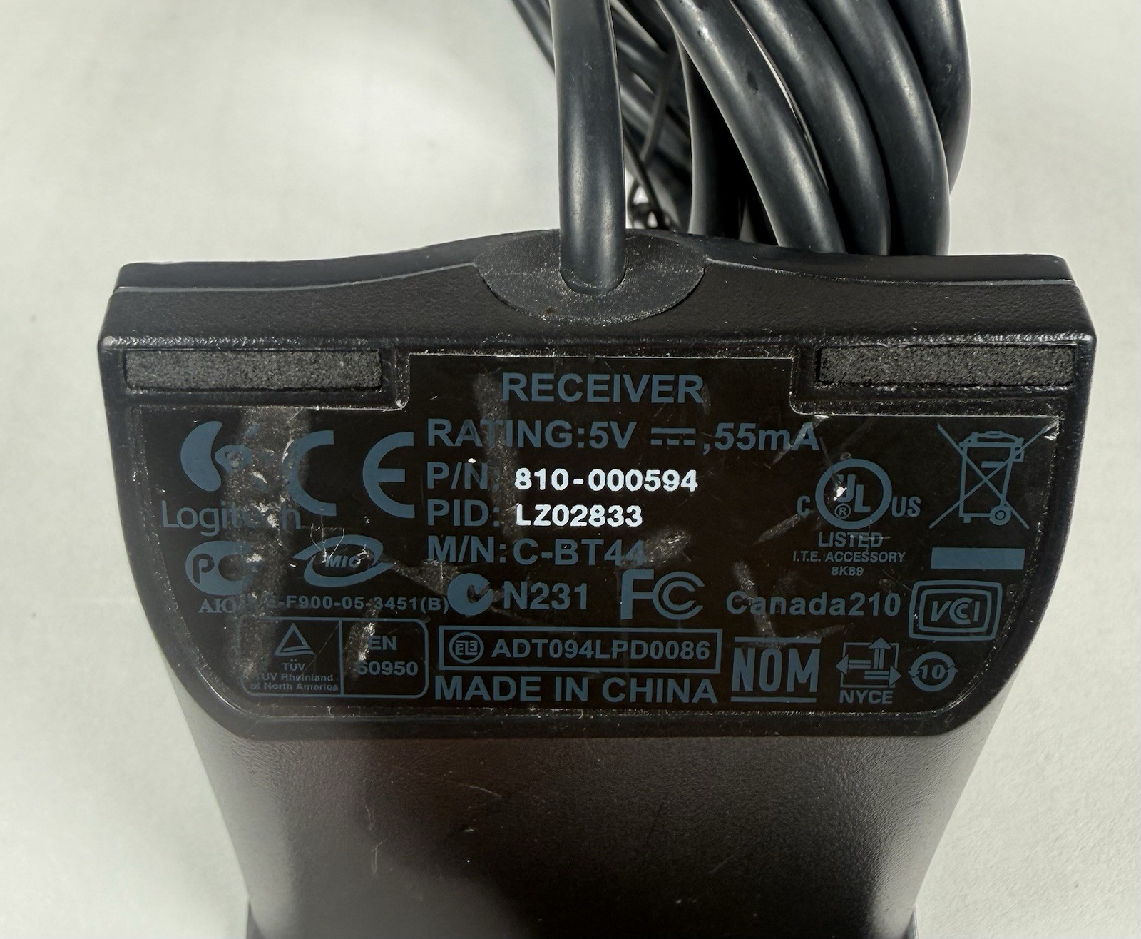 Logitech - C-BT44 - 810-000908 Wireless USB Receiver Only for Mouse & Keyboard