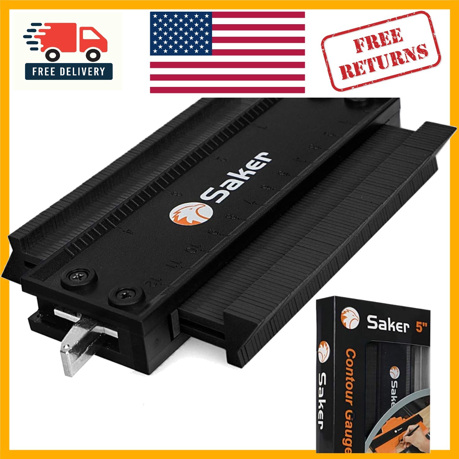 Portable 5-Inch Adjustable Profile Gauge - Ideal for Home and Auto Applications