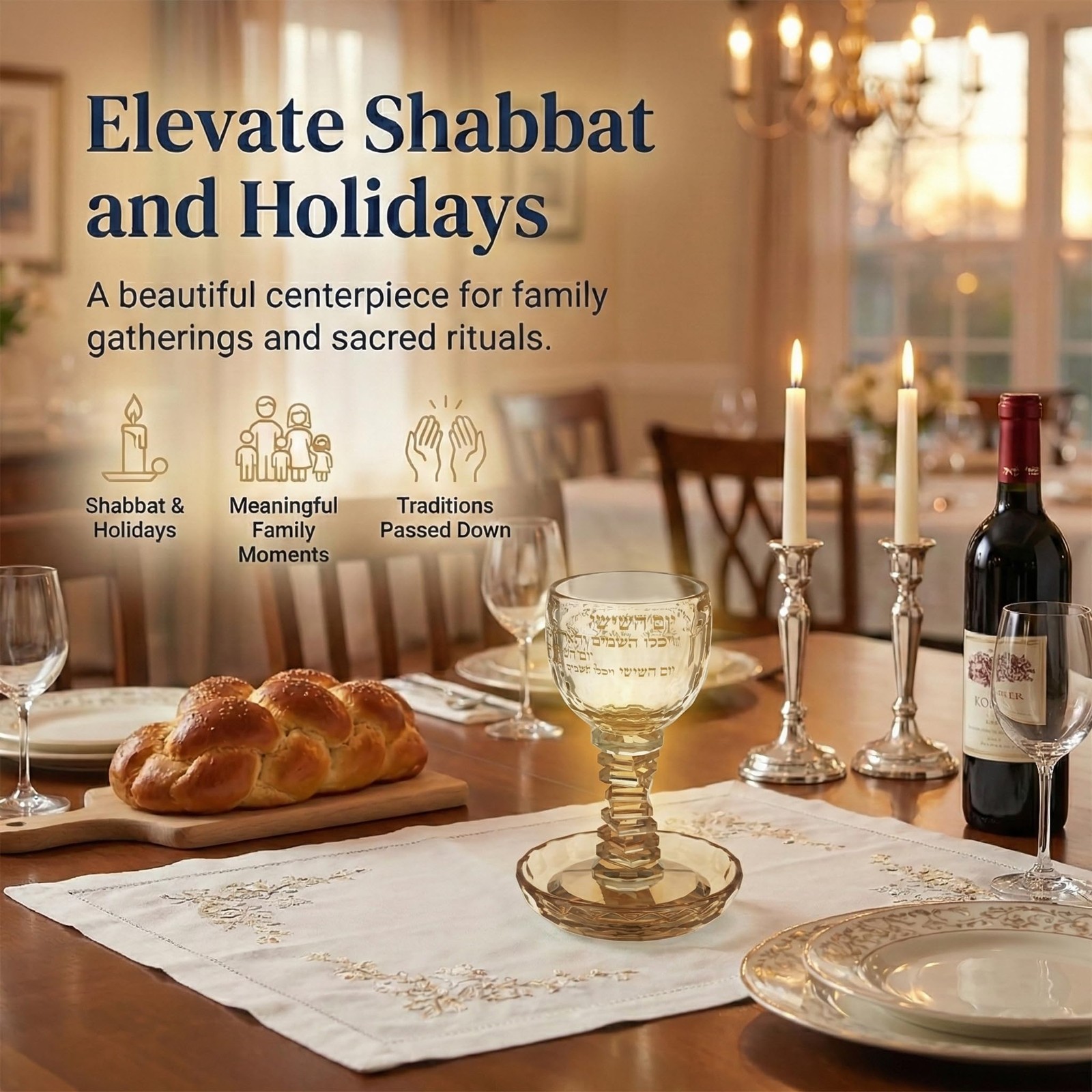 Masoret Kiddush Cup And Tray Set 9