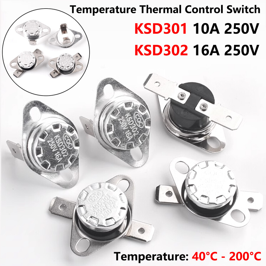 KSD301 KSD302 10A 16A 250V Temperature Thermal Control Switch 40°C - 200°C NO/NC