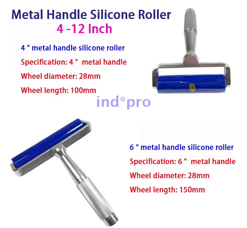 Silica Sticky Dust Roller Metal Handle 4-12 Inch Anti Static Dust Removal Tool