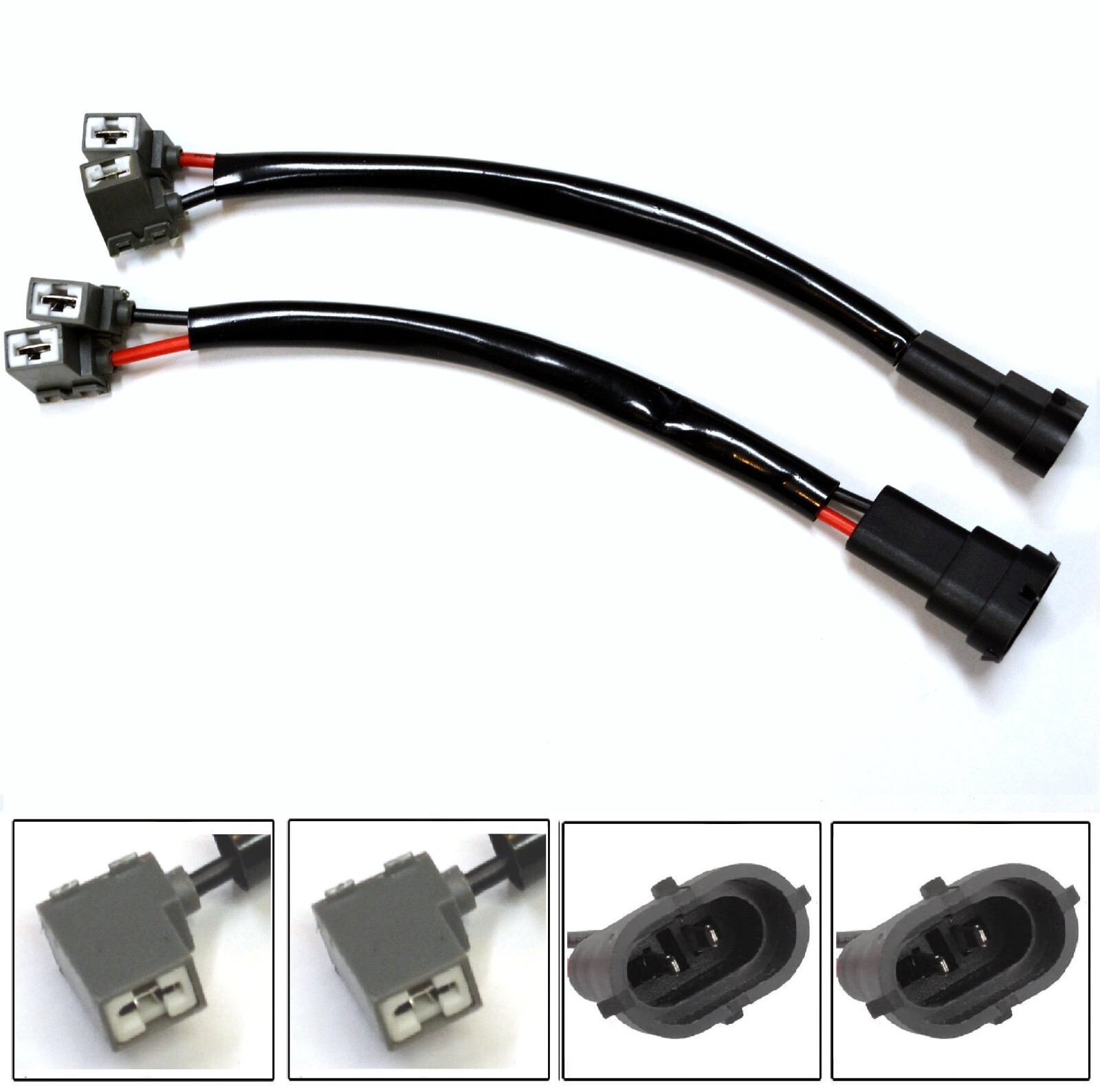 Conversion Wire H11 to H1 Two Harness Head Light High Beam Adapter Socket Plug