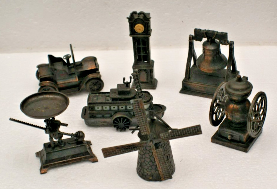 Durham Industries 1970s Vintage Die-Cast Metal Mini Lot Of 7 Pencil Sharpeners
