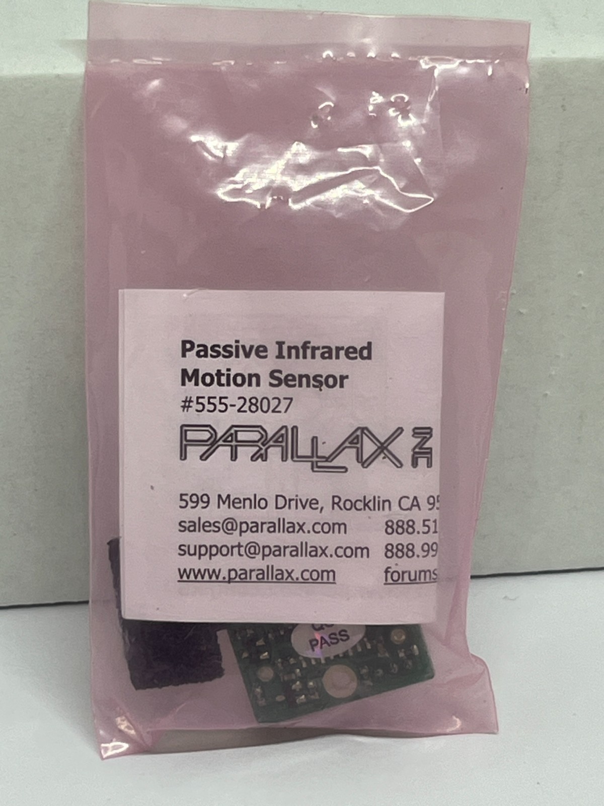 Parallax 555-28027 PIR Sensor Passive Infrared Motion Sensor New Sealed