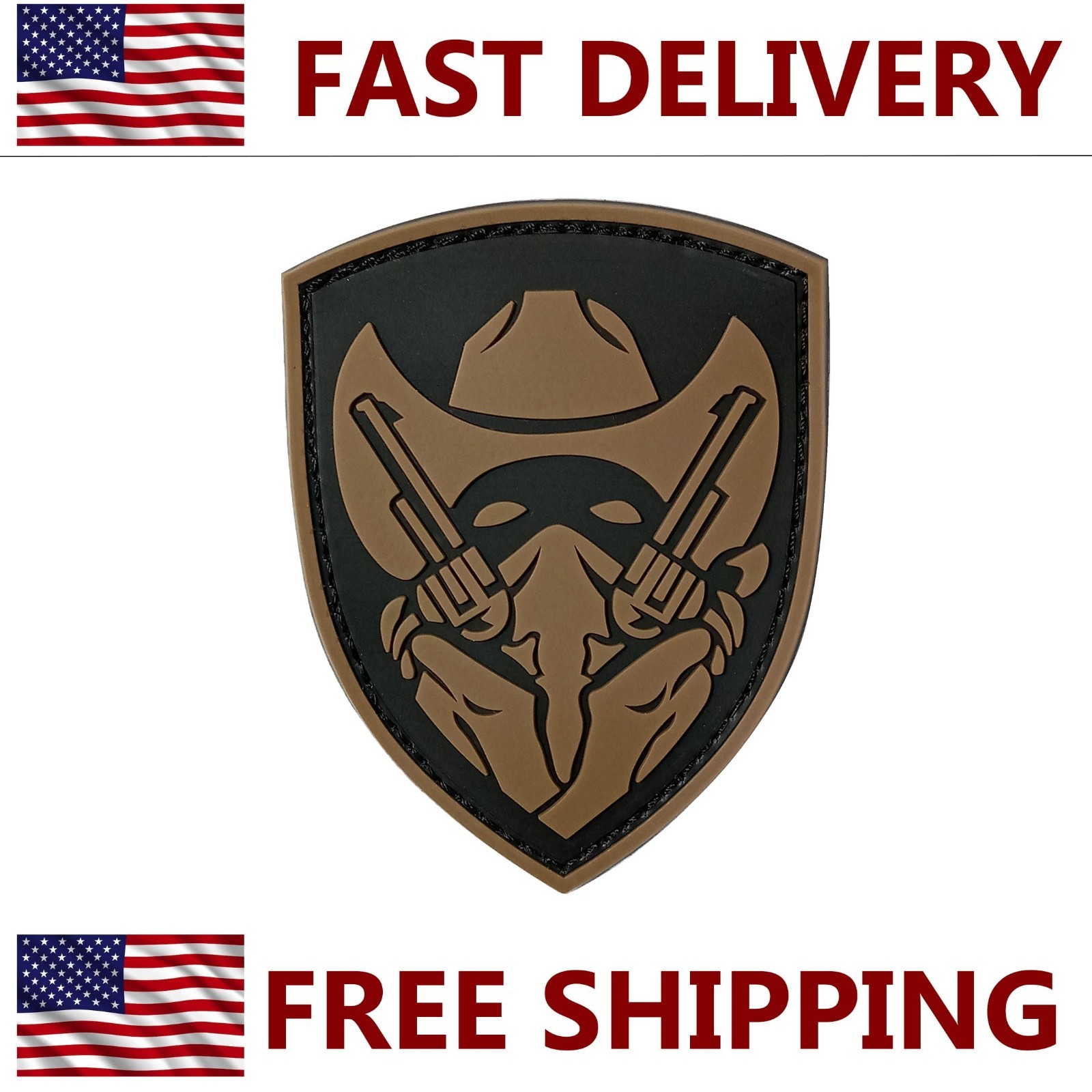 Cowboy Design PVC Patch - Hook and Loop - Morale Patch - Tactical Patch