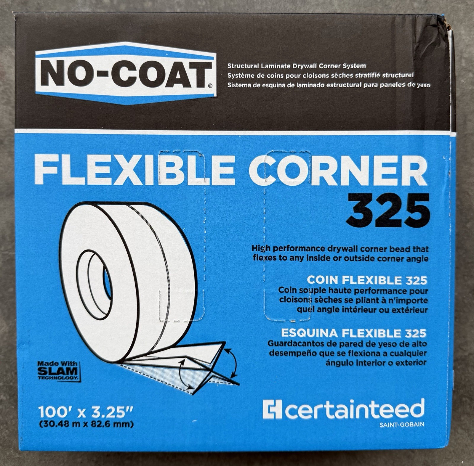 Certain Teed 3.25 in. x 100 ft. No Coat Flexible Composite Drywall Corner Bead