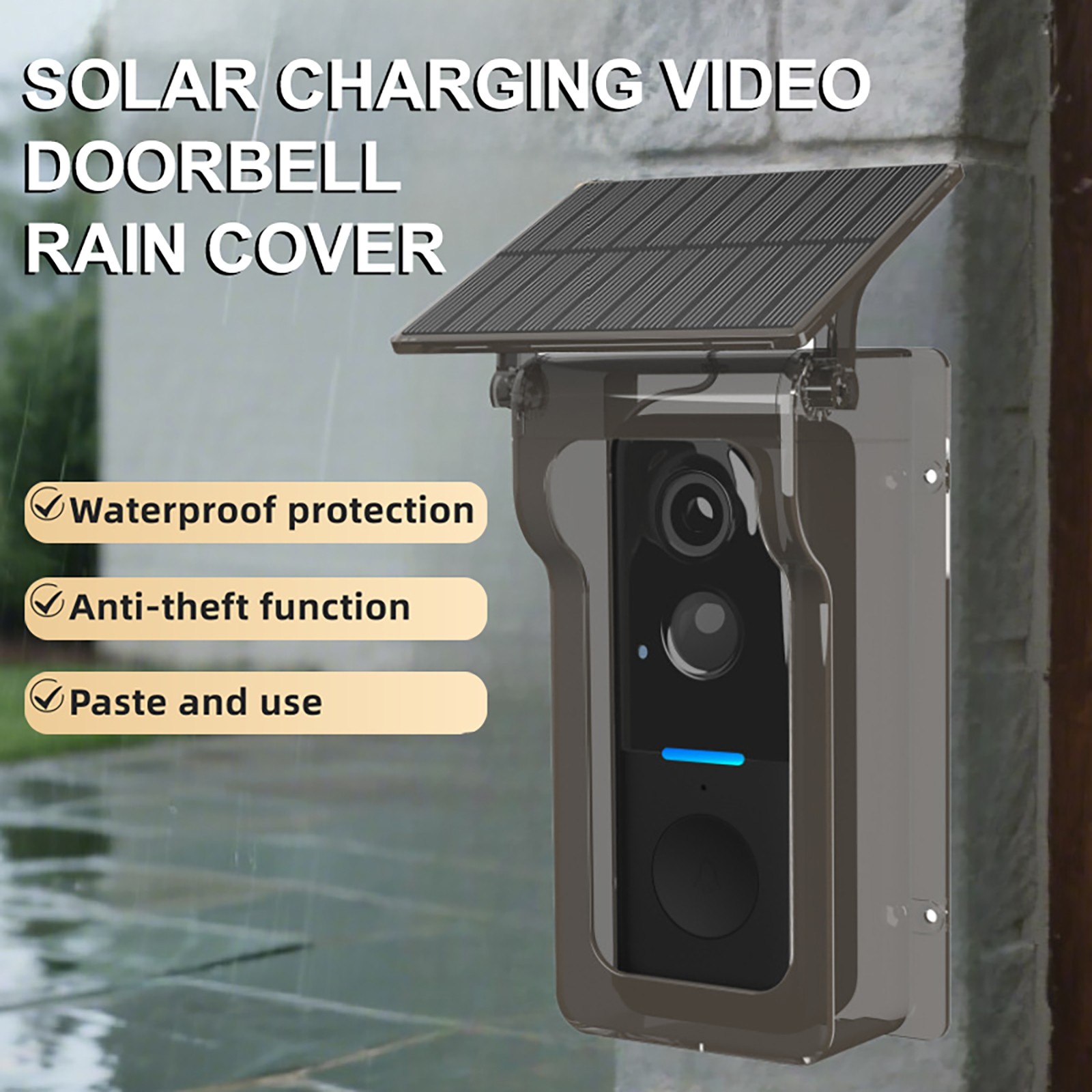 Solar Powered Wireless Intercom Doorbell Video Home Systems Motion Detection