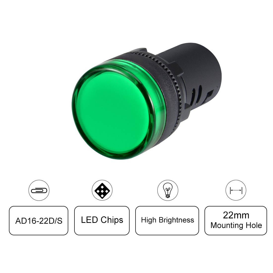 5Pcs Indicator Lights AC/DC 110V LED Flush Panel Mount 7/8" 22mm