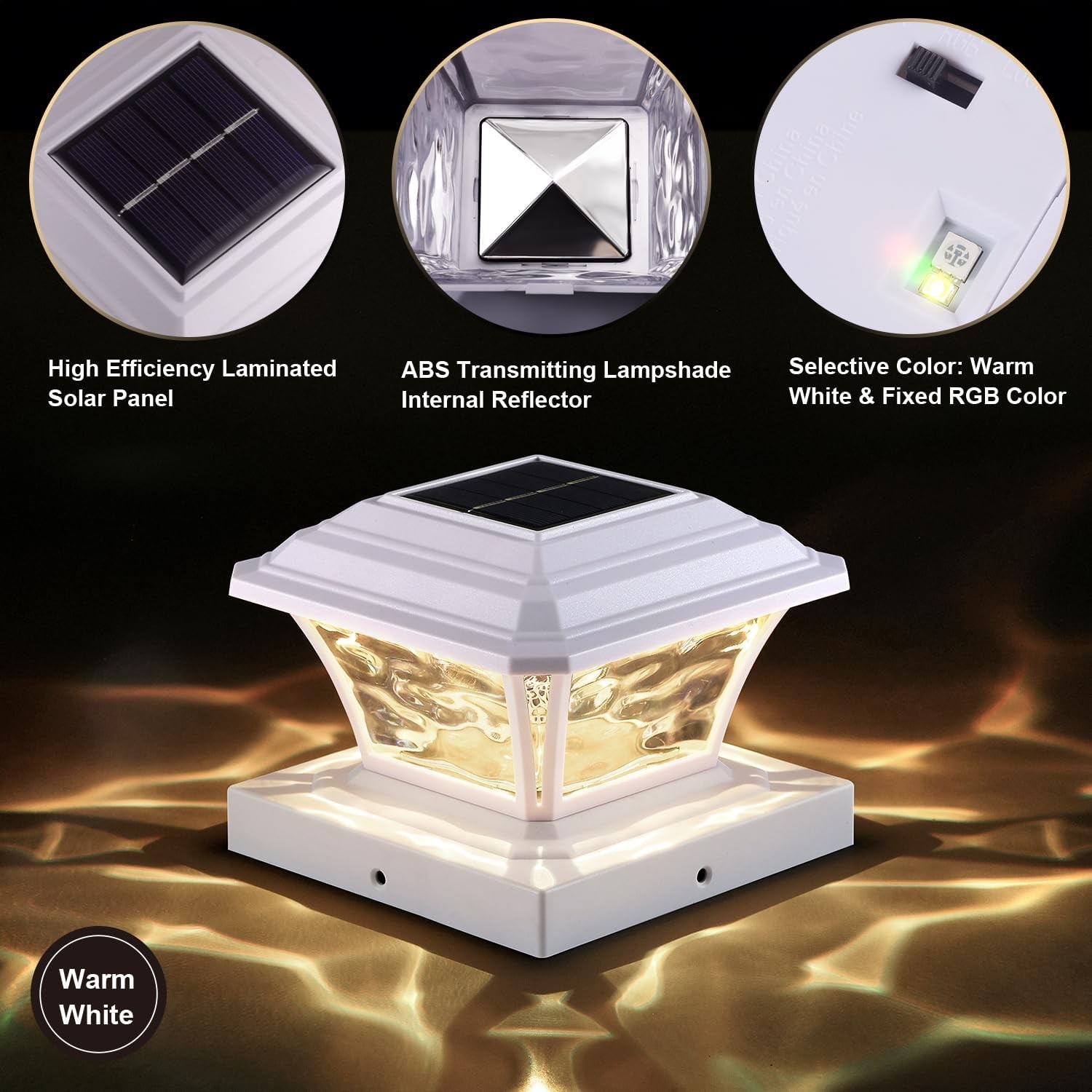 Solar Post Cap Lights 12 Pack RGB Warm White
