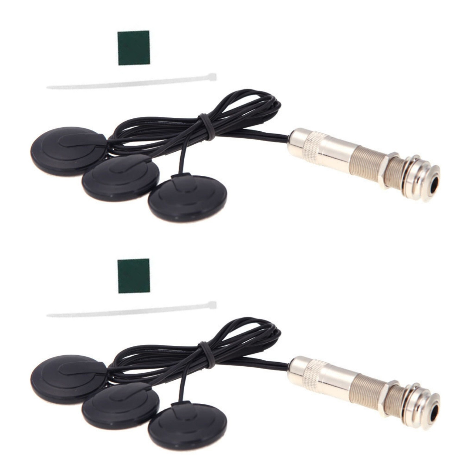 2x Stick On Piezo Pickup 6.35mm Audio Plug for Acoustic Guitar Mandolin Violin