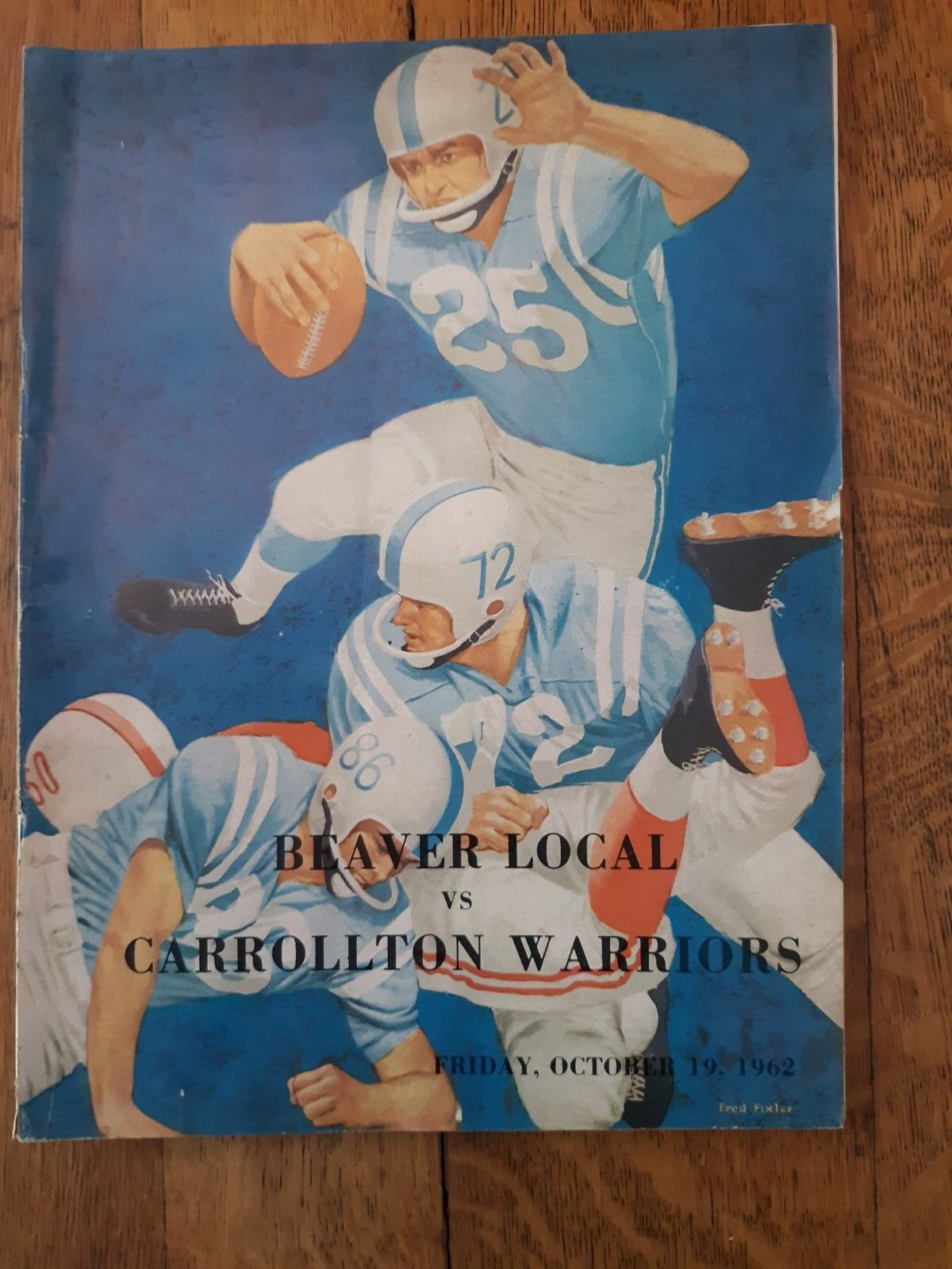 Ohio Beaver Local vs Carrollton Warriors Oct. 19 1962 football program