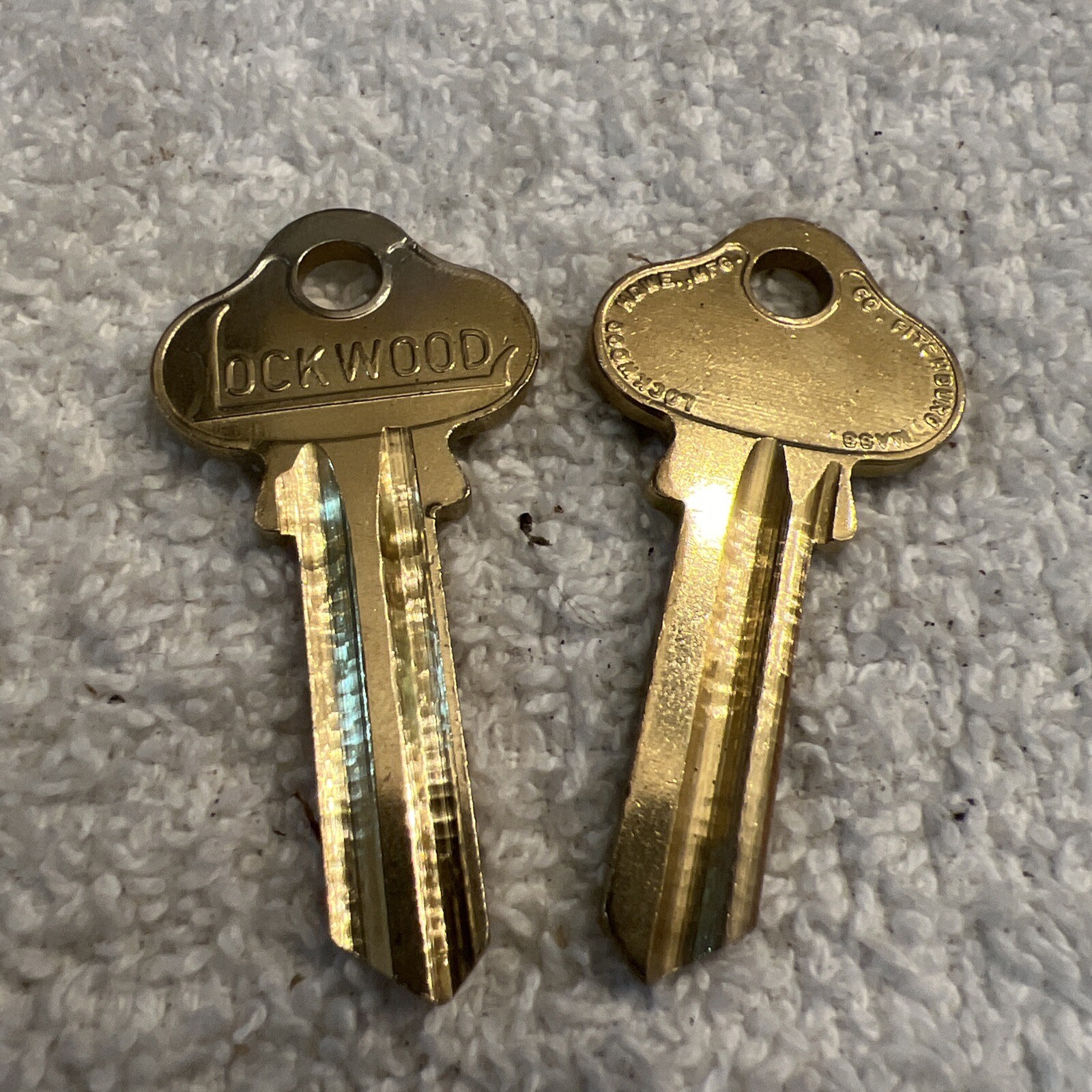 Lot Of 2 New Lockwood 1006 Key Blanks Gold Tone OEM USA Made Fitchburg Mass.