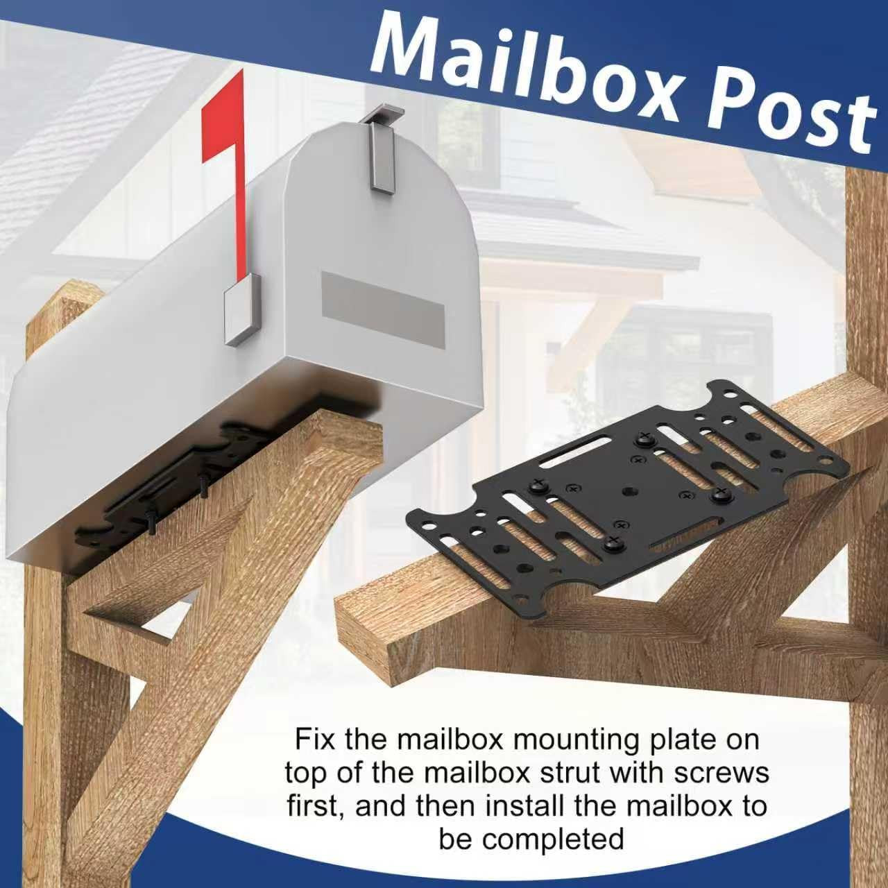 Mailbox Mounting Bracket, Heavy-Duty Plate for Post Mount Mailboxes Compatible w