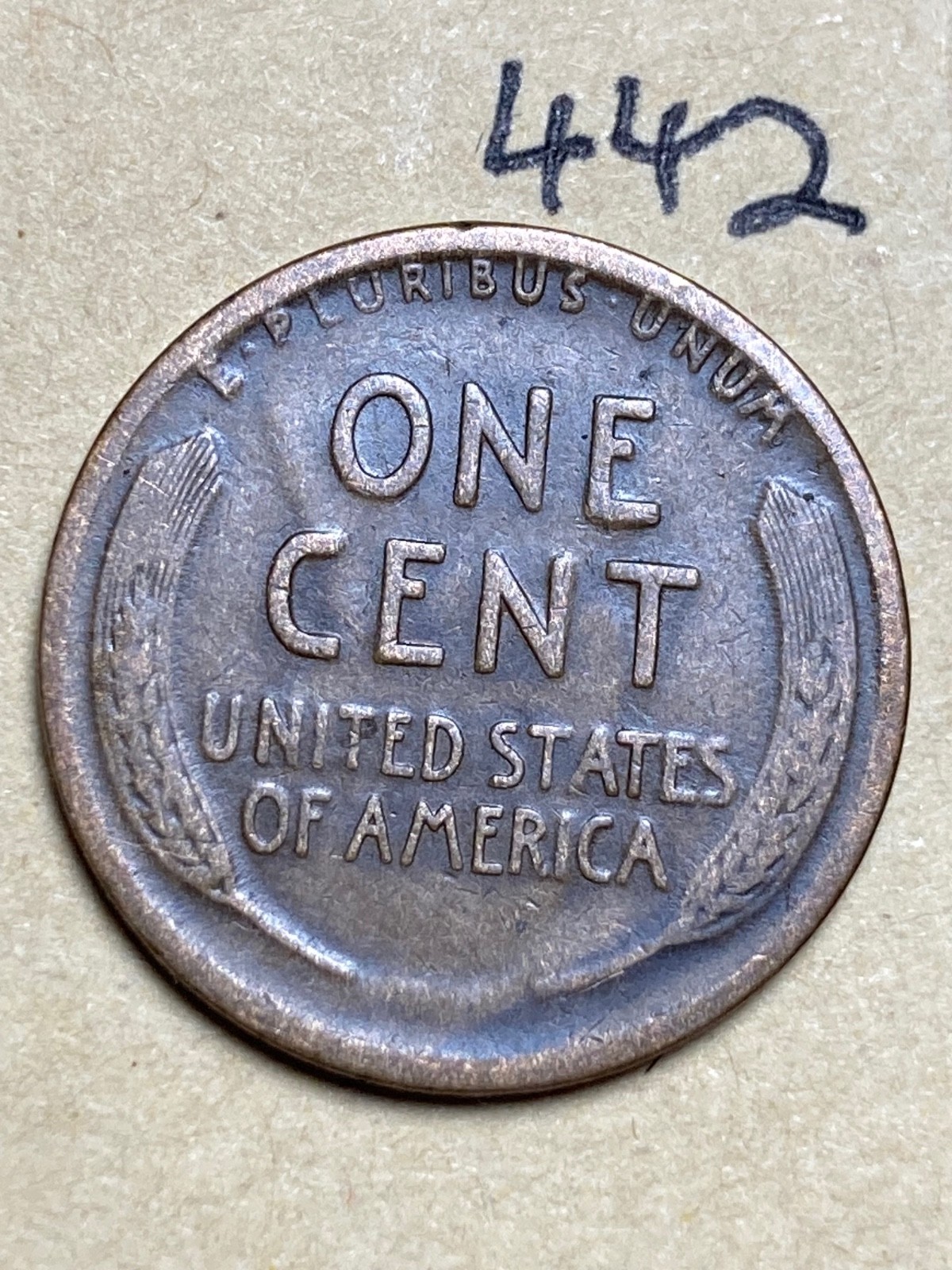 1912-D LINCOLN WHEAT CENT, low mintage date, Upper Grade condition #442