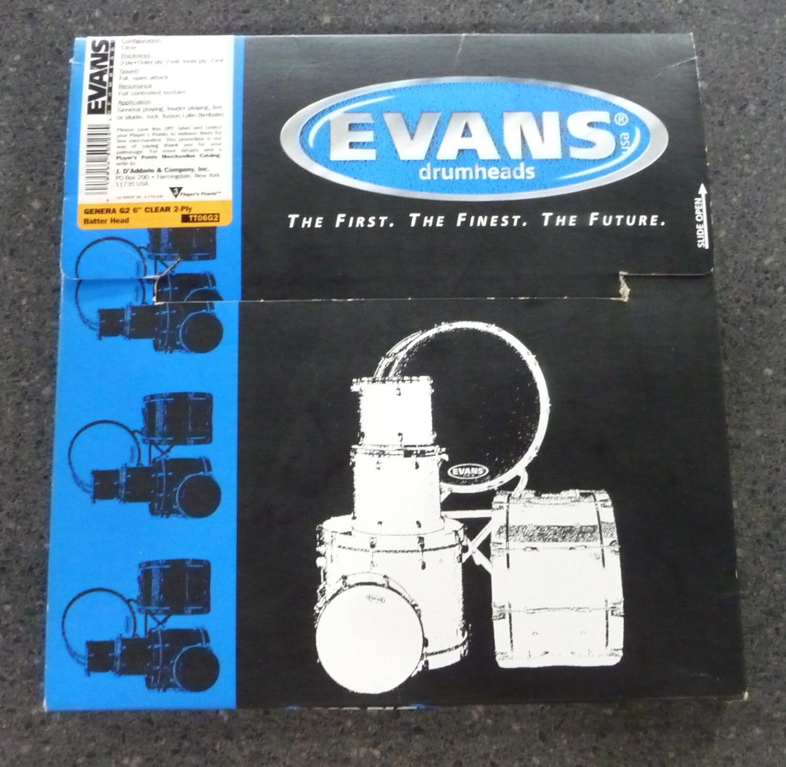6" Evans Genera G2 Clear Batter Drumhead TT06G2 New Old Stock