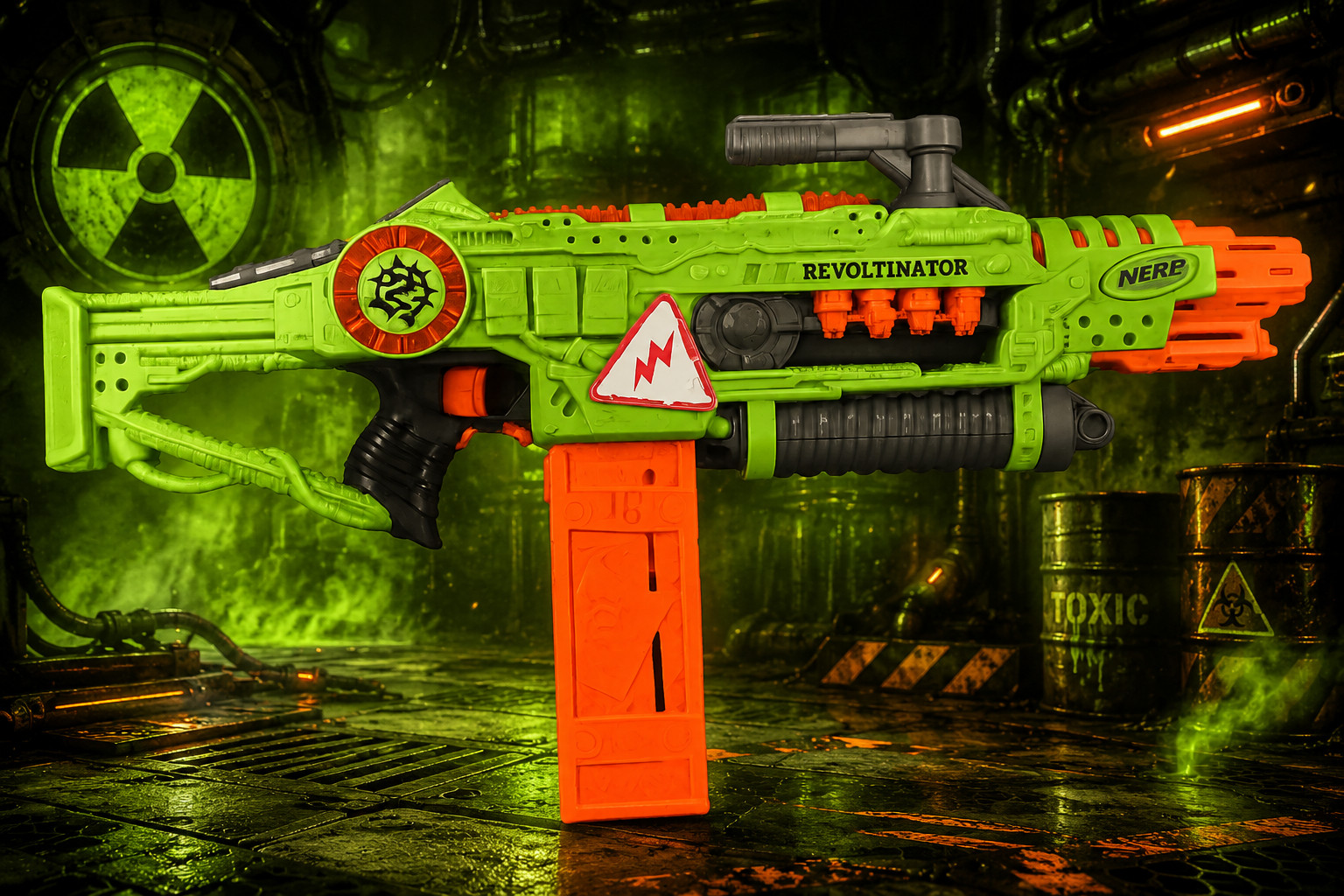 Nerf Zombie Strike Revoltinator + I Magazine + 30 pack ammo + new batteries