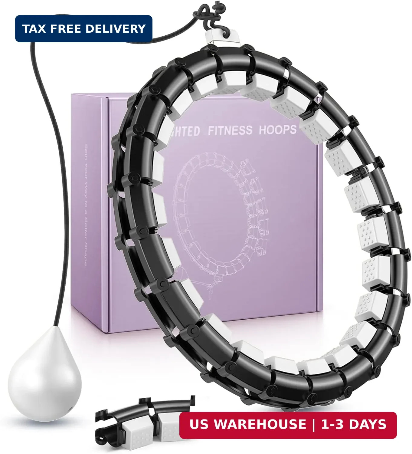 Weighted Infinity Exercise Fitness Hoop - 24 Detachable Knots Quiet