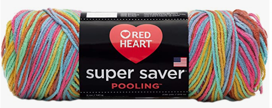 Red Heart Super Saver Pooling  - PAPAYA (Multi-color)