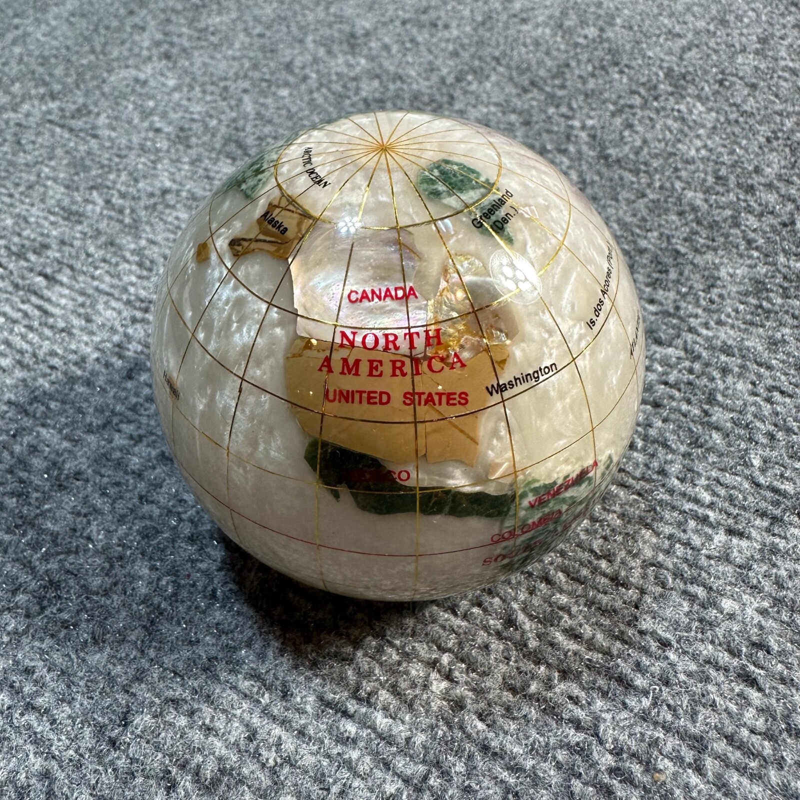 NEW Globe Gemstone World Map Ocean Desktop Boxed