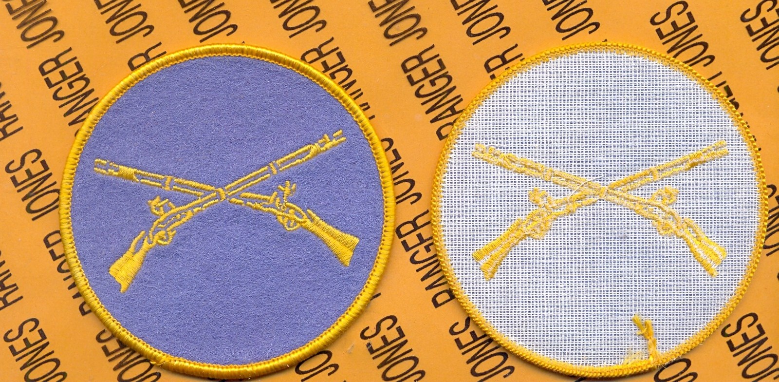 US Army Infantry Branch Crossed Rifles 4 inch plus pocket patch
