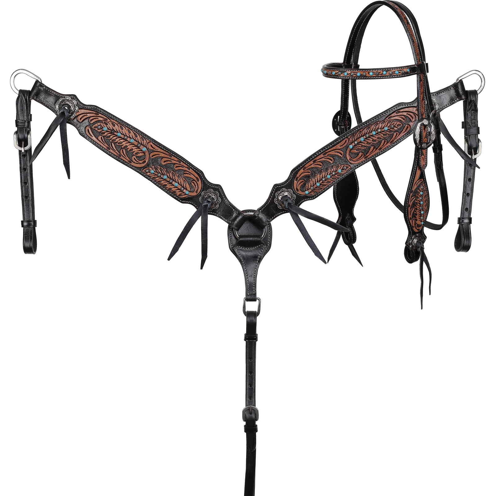 Showman Midnight Wing Browband Headstall & Breast Collar Set