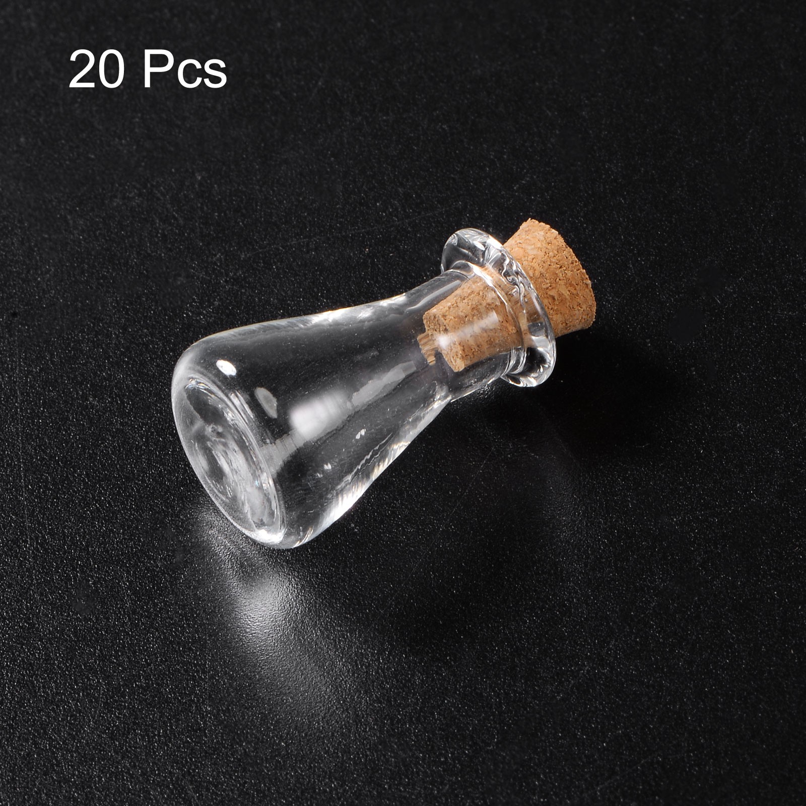 20Sets Mini Glass Bottles with Cork Flask Shape Wishing Bottle