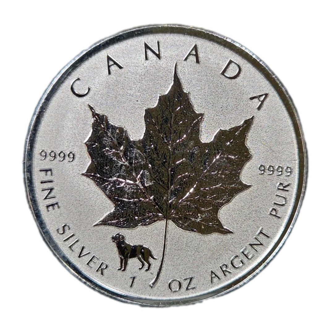 2018 Canada $5 Silver Maple. Dog Privy. 1oz ASW