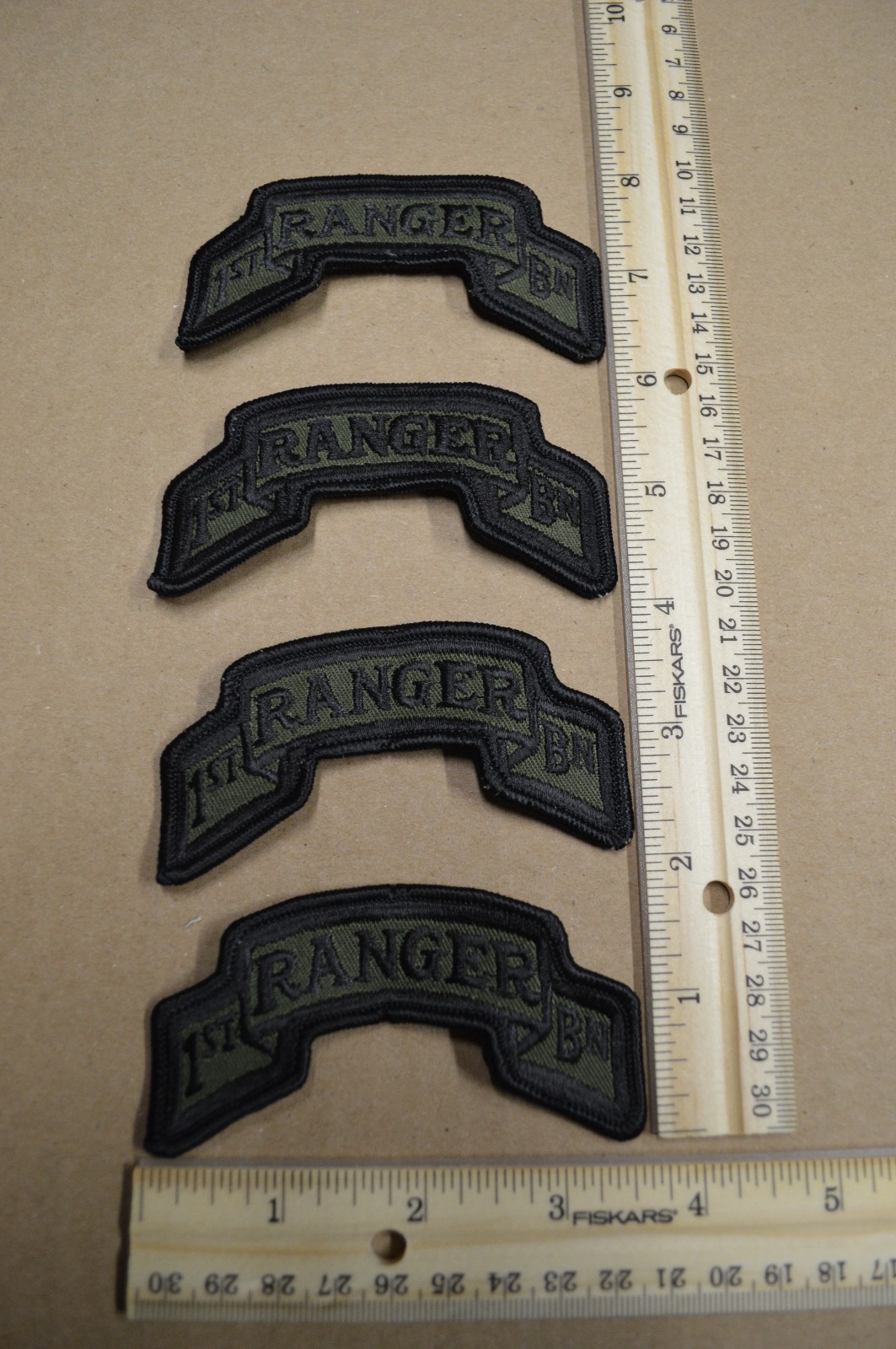 Lot of 4 US Army 1st Ranger Battalion Subdued Unit Tab