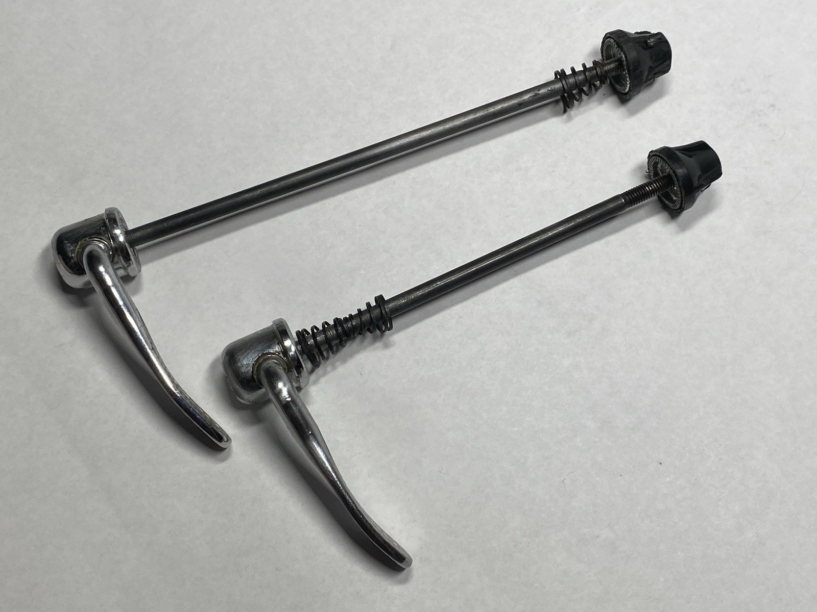 Vintage Shimano QR Skewers Front Rear Pair Chrome Quick Release MTB Wheel