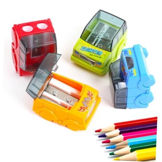 Pencil Sharpeners, 8 Pcs Car Shape Manual Pencil Sharpeners,Dual Hole with