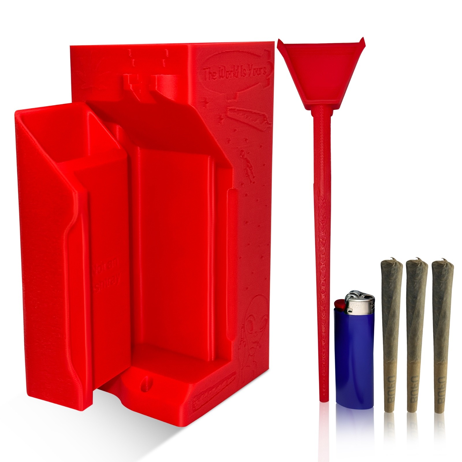 Cone Packer For King Cones -ConePacking Station -PreRoll Filler With Scoop-Red