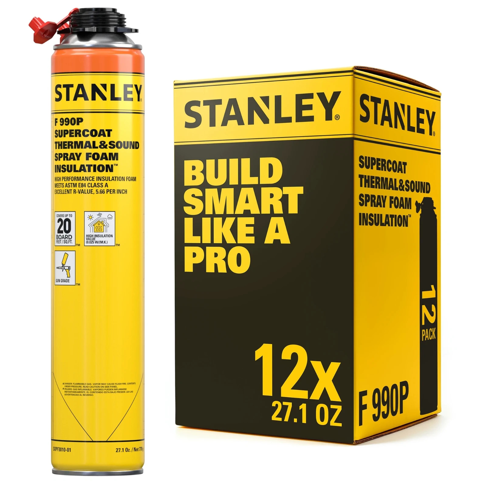 Stanley F990P SuperCoat Class A Fire Foam Closed Cell, 27.1 oz 12 Pack  - No Gun