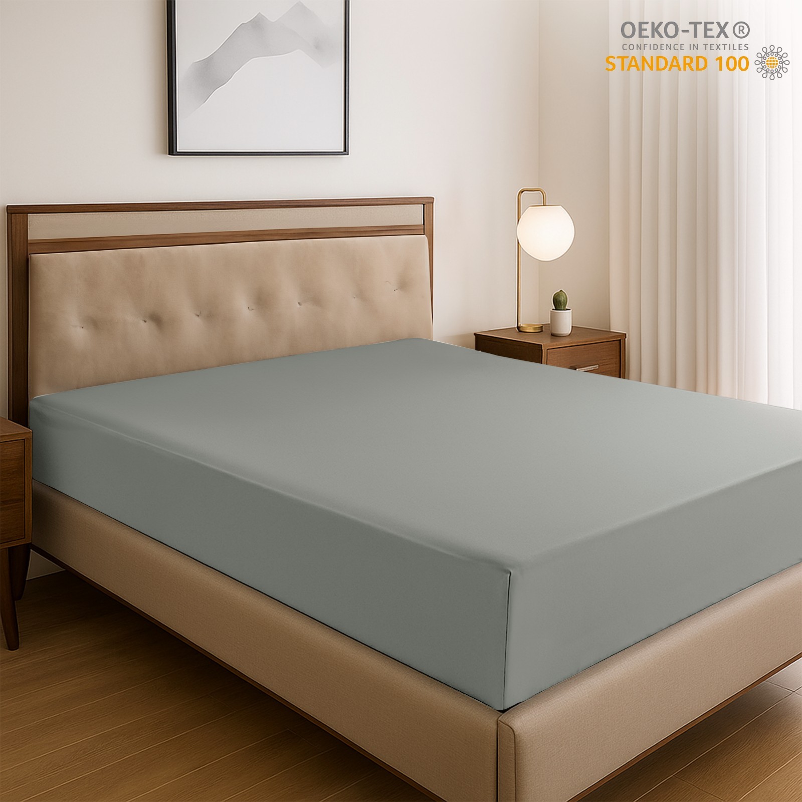 16'' Deep Pocket Fitted Sheets Breathable Bed Sheets Brushed Fabric Fitted Sheet