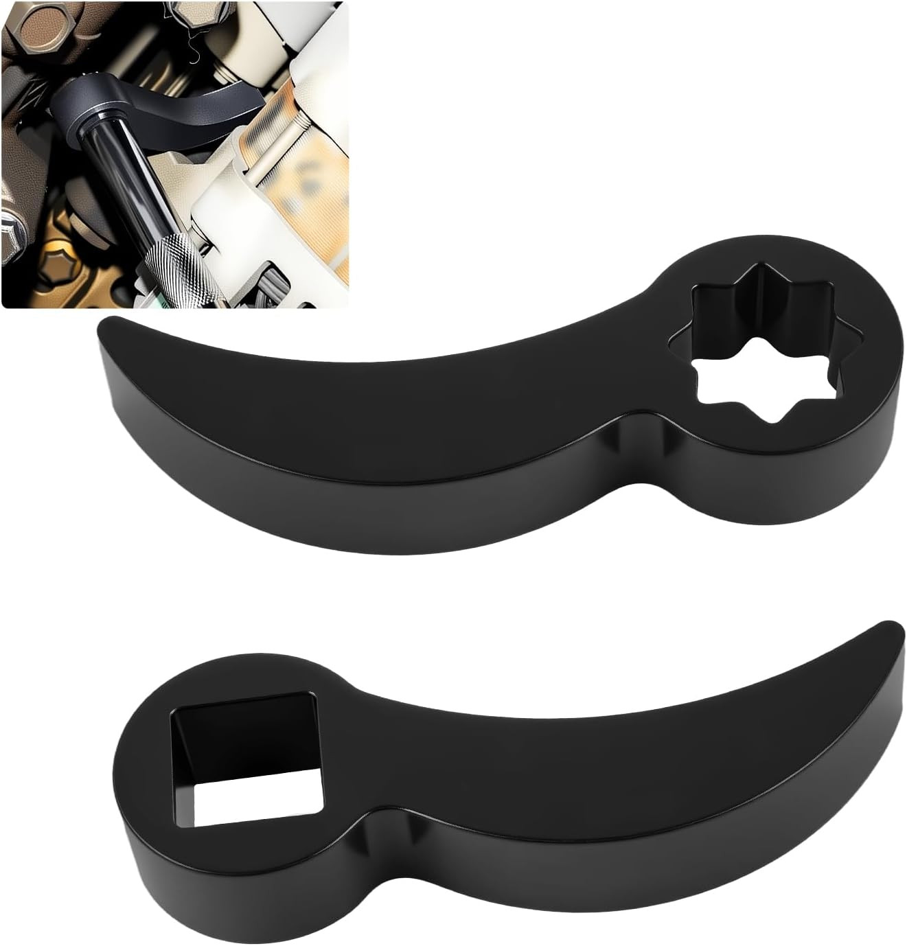 2PCS Pry Bar Wrench Adapter 4-Point & 8-Point with 1/2 DriveAdjustable Bull